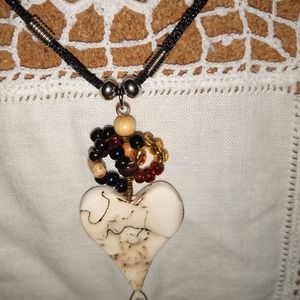 Porcelain and horse hair necklace